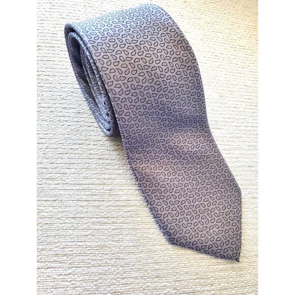 Michael Kors Gray Paisley 100% Silk Neck Tie - Picture 1 of 5